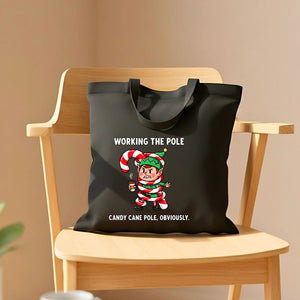 Candy Cane Pole funny viral Christmas meme tote bag
