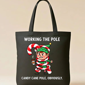 Candy Cane Pole funny viral Christmas meme tote bag