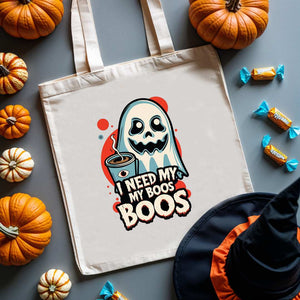 Canvas tote with ghost pun – I Need My Boos