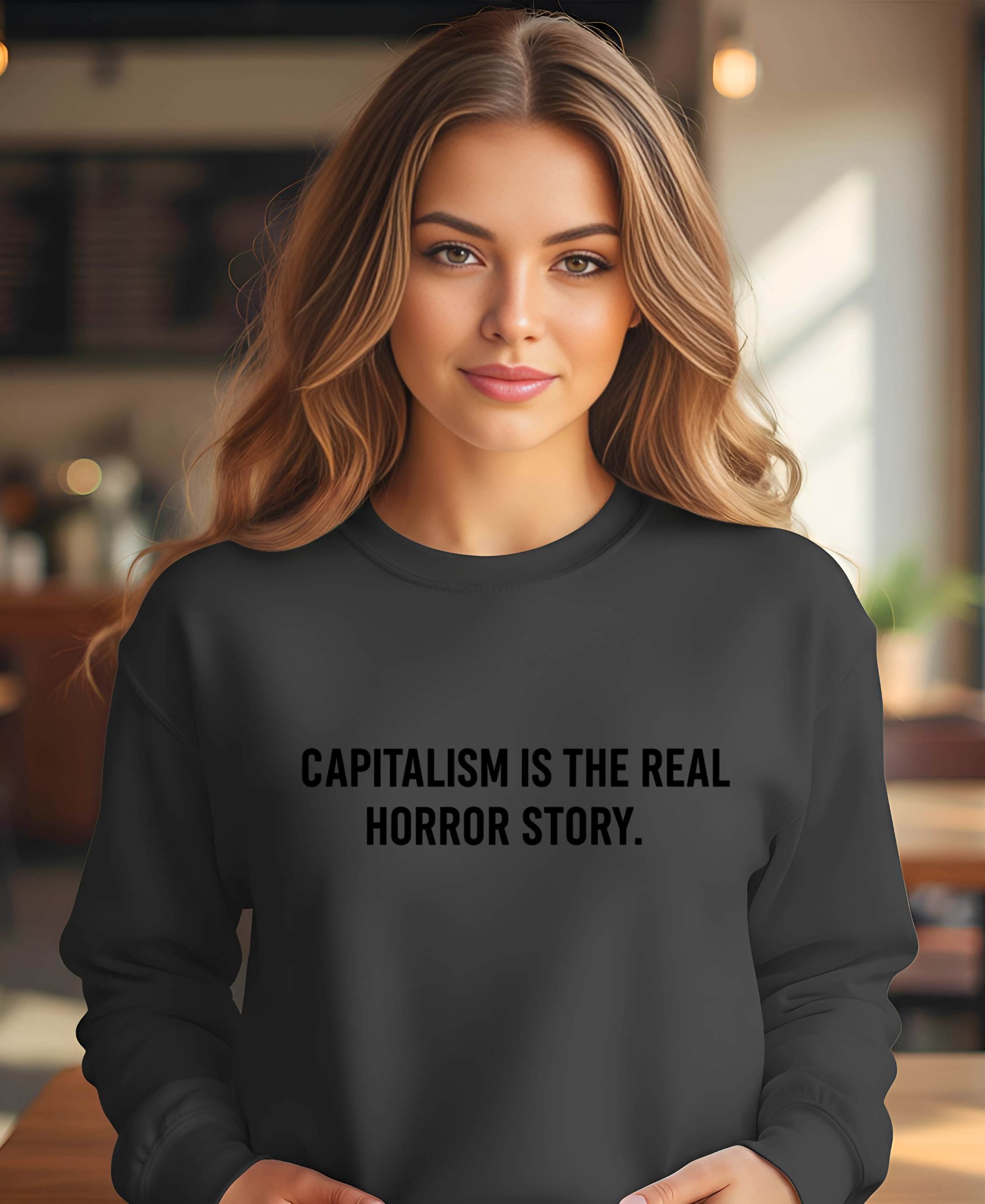 Unisex Halloween sweatshirt bold horror story design