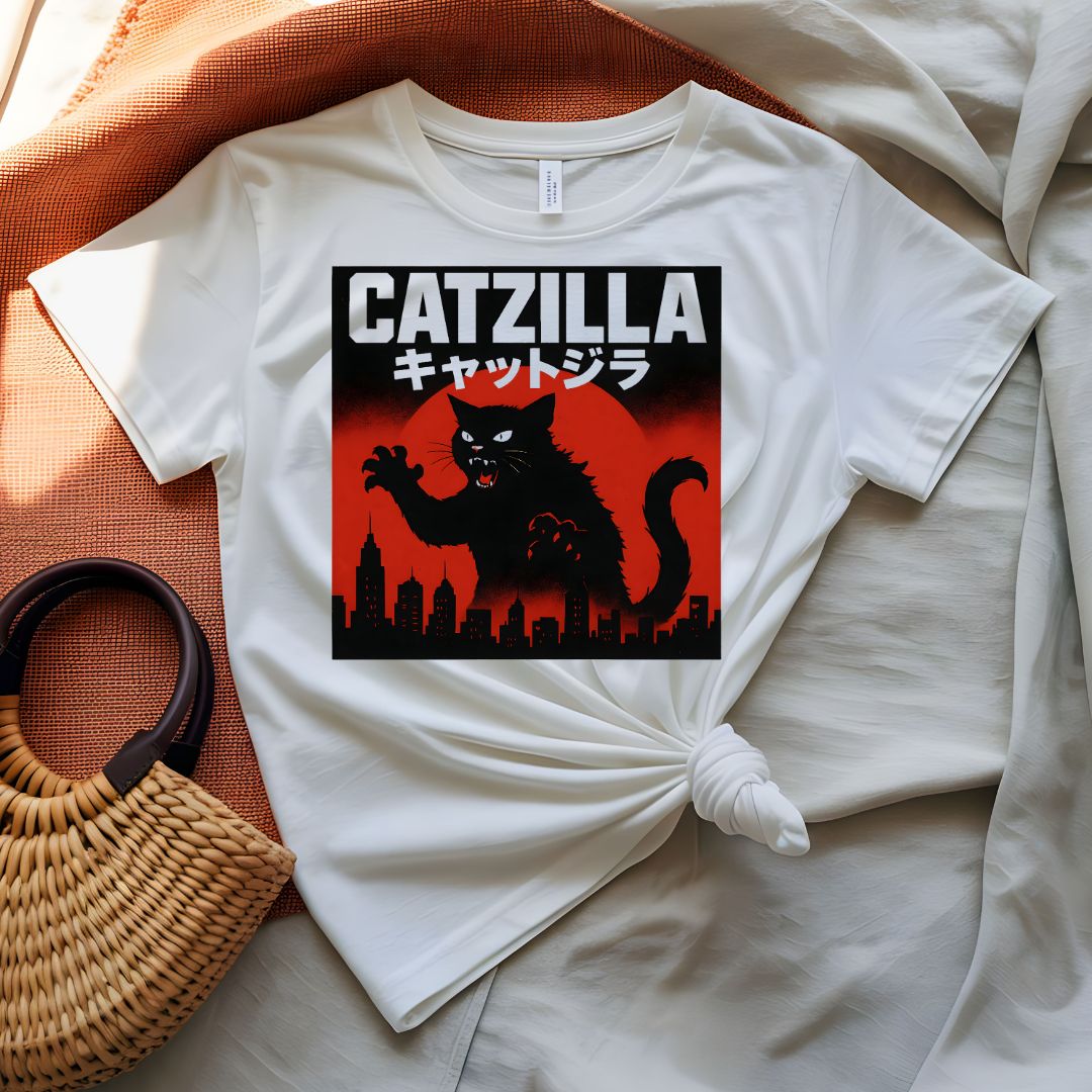 Catzilla Giant Cat Monster Funny T-Shirt