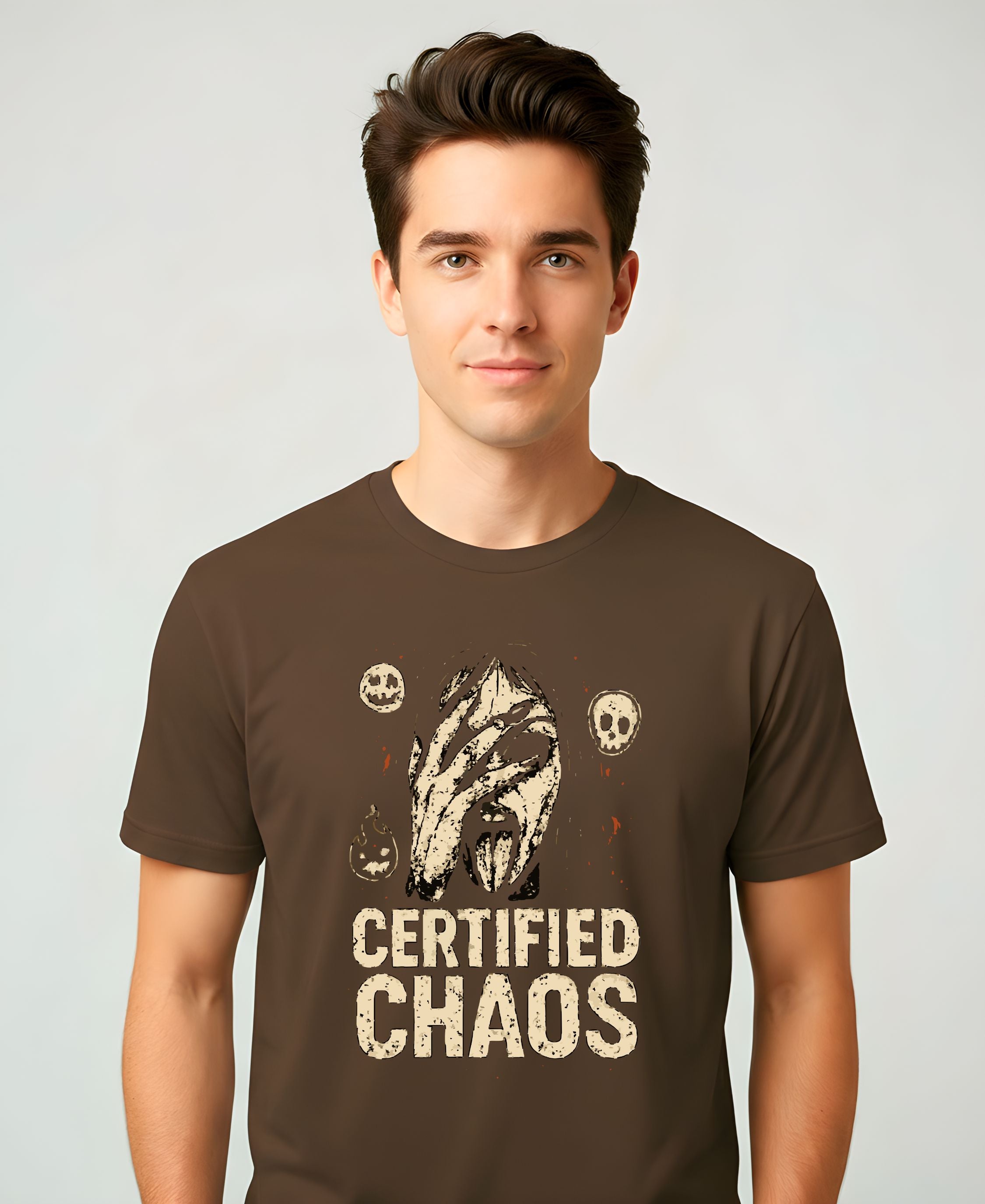 Certified Chaos Meme Funny Tee – Bold text funny meme t-shirt for chaotic humor lovers