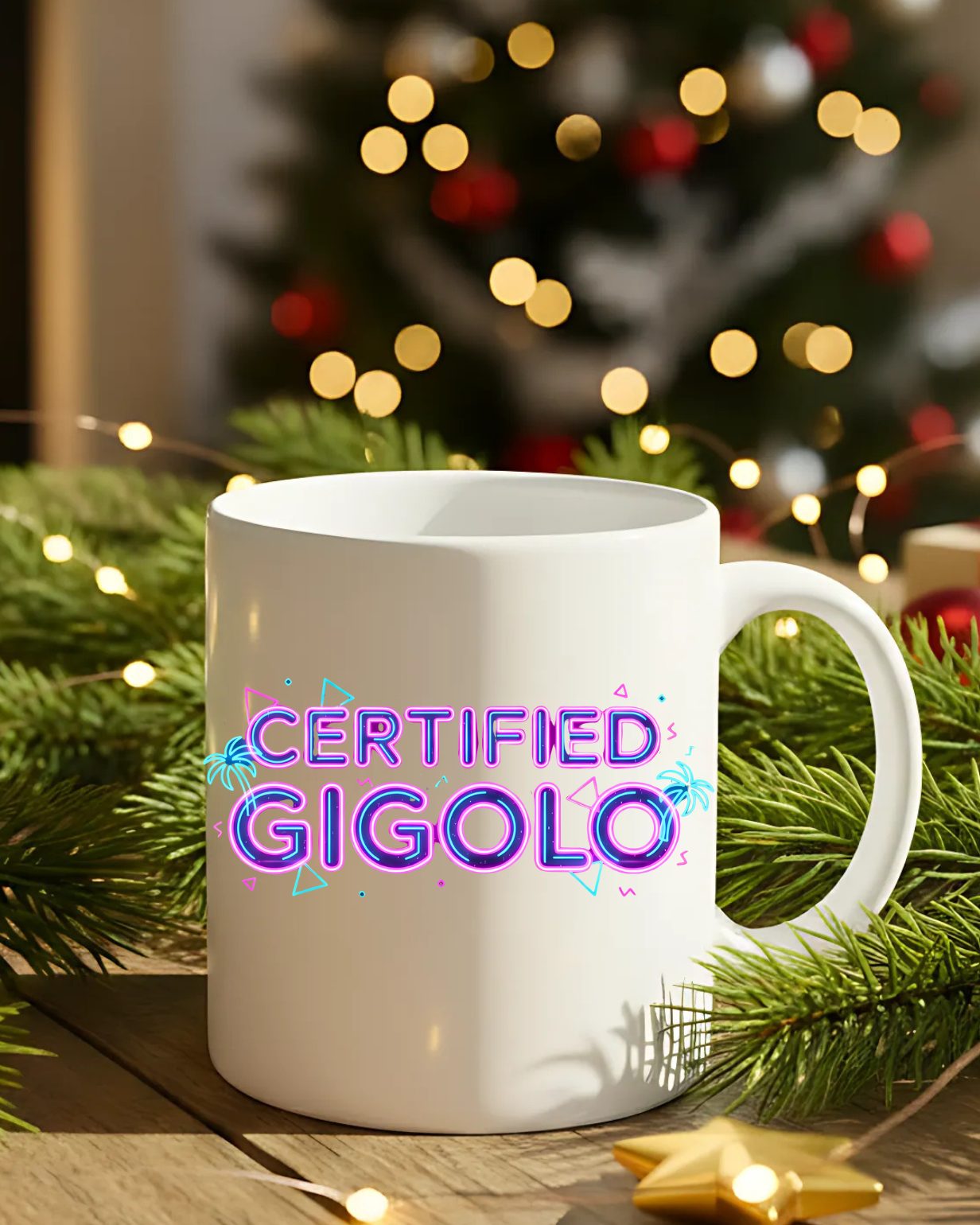 Funny meme coffee mug Certified Gigolo slogan
