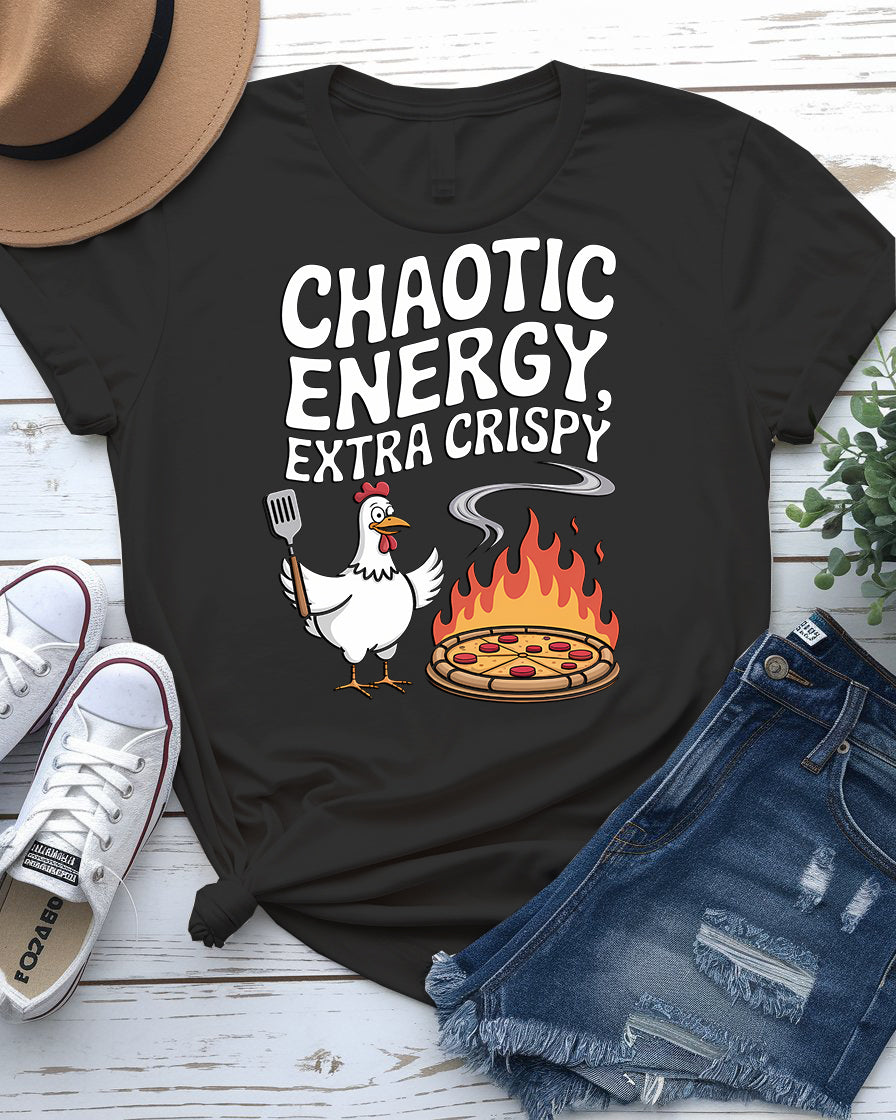 Chaotic Energy Tee – Extra Crispy Meme Humor Shirt