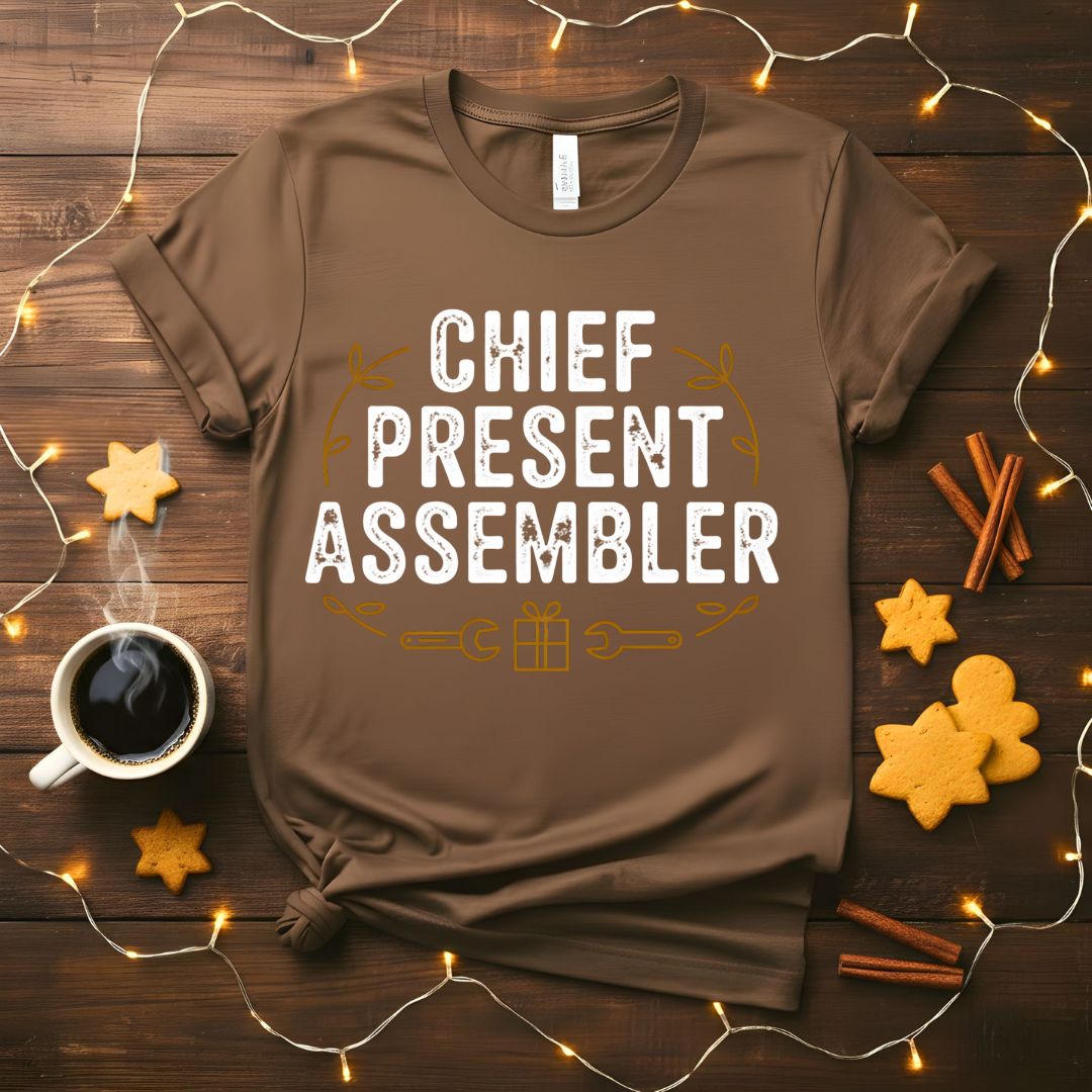 Chief Present Assembler funny Christmas t-shirt for dads