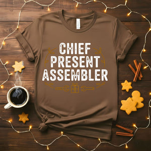Chief Present Assembler funny Christmas t-shirt for dads