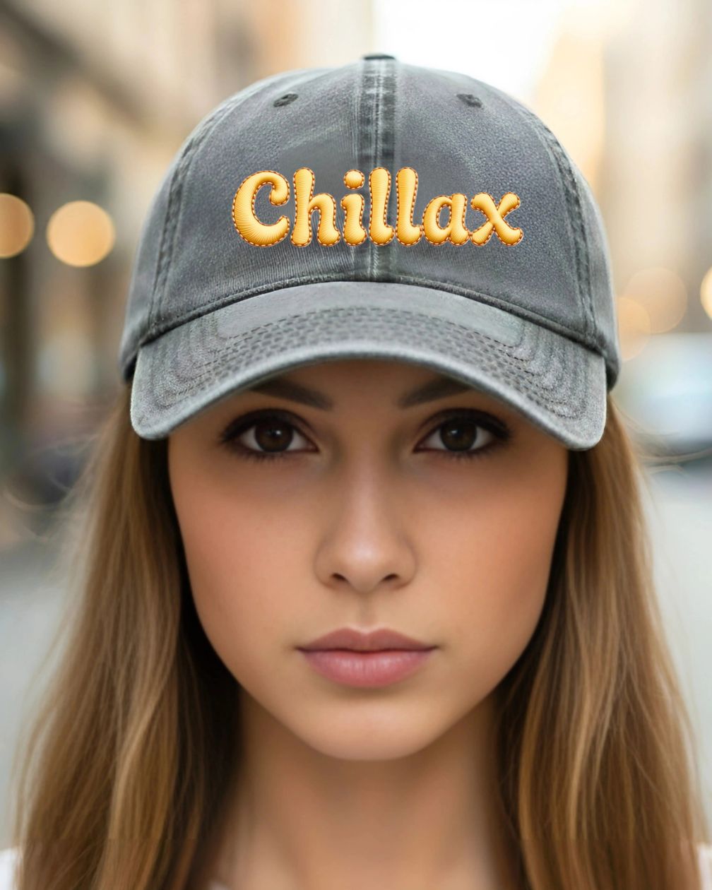 Chillax embroidered typographical cap dad hat streetwear