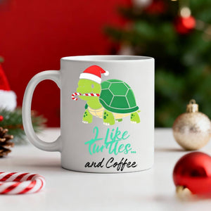 Christmas Turtle Mug – cute and funny holiday coffee mug with festive turtle design by Memez.Store