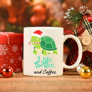 Christmas Turtle Mug – cute and funny holiday coffee mug with festive turtle design by Memez.Store