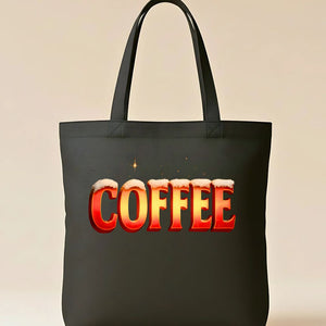 Classic Coffee Tote Bag held by a person at a cafe