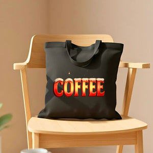 Classic Coffee Tote Bag held by a person at a cafe