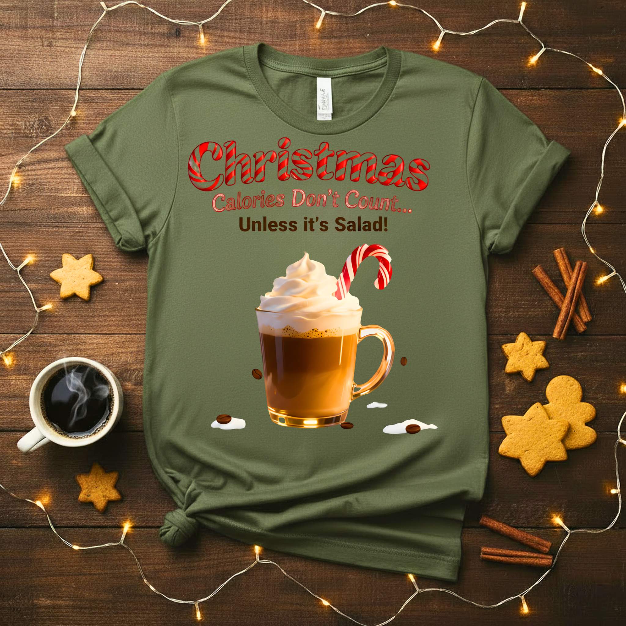 “Coffee Christmas Meme Funny Tee – funny caffeine holiday shirt with Christmas meme design.