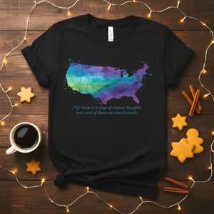 Collection of Funny Text Based American Map T-Shirts
