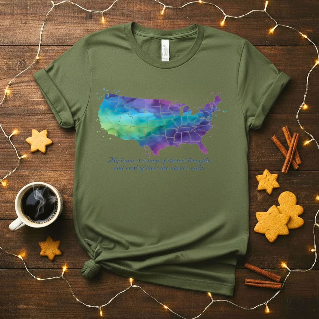 Collection of Funny Text Based American Map T-Shirts