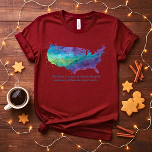 Collection of Funny Text Based American Map T-Shirts