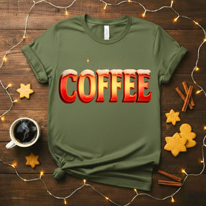 Collection of various funny coffee themed t-shirts