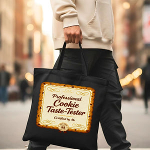 Cookie Taste Tester Tote Bag with funny official meme design