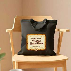 Cookie Taste Tester Tote Bag with funny official meme design