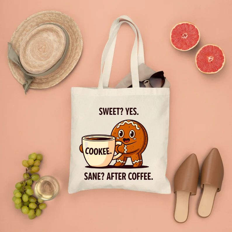 Cookies &amp; Coffee funny snack duo tote bag