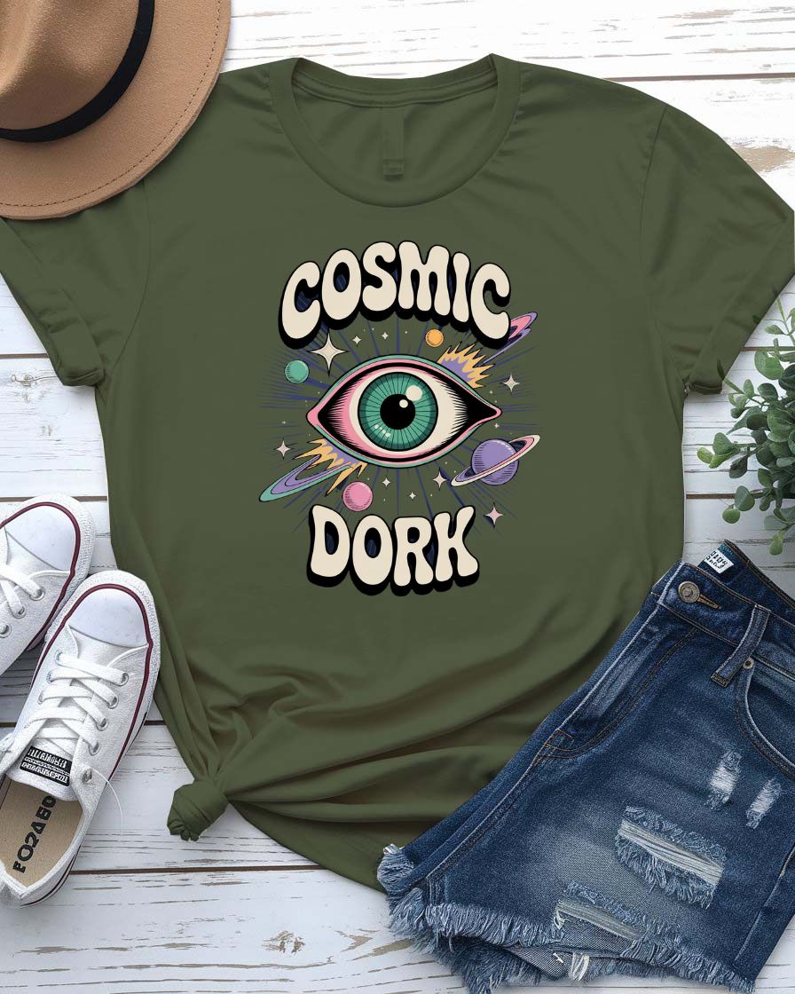 Funny nerd tee with space theme