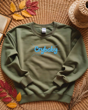 Cozy Cry Baby embroidery sweatshirt for Gen Z streetwear”