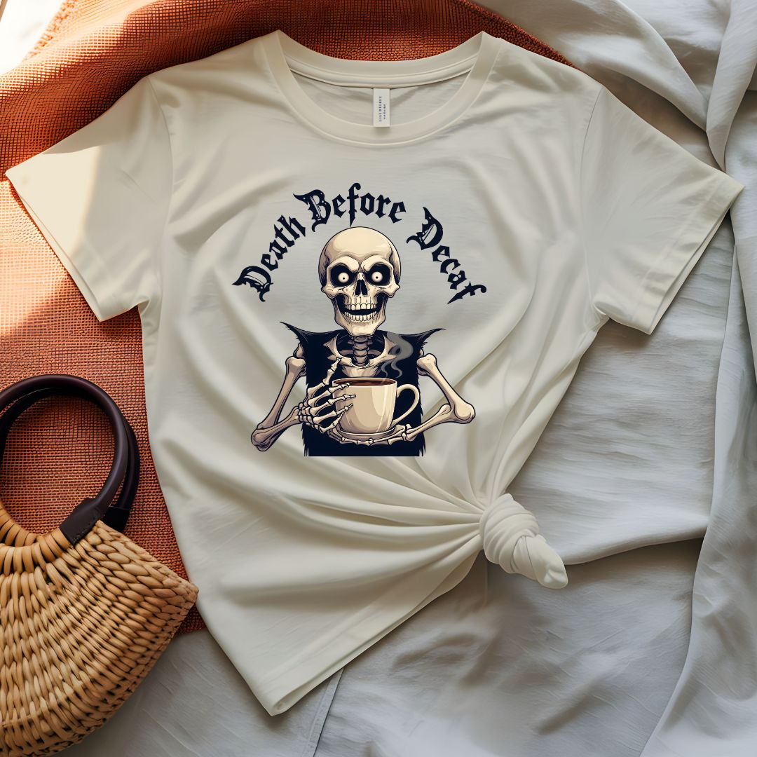 Death Before Decaf Bold Coffee Humor T-Shirt