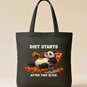 Diet Starts Tomorrow Tote Bag with funny food text