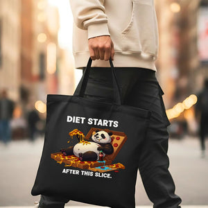 Diet Starts Tomorrow Tote Bag with funny food text