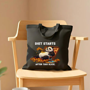 Diet Starts Tomorrow Tote Bag with funny food text