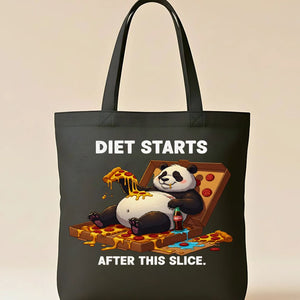 Diet Starts Tomorrow Tote Bag with funny food text