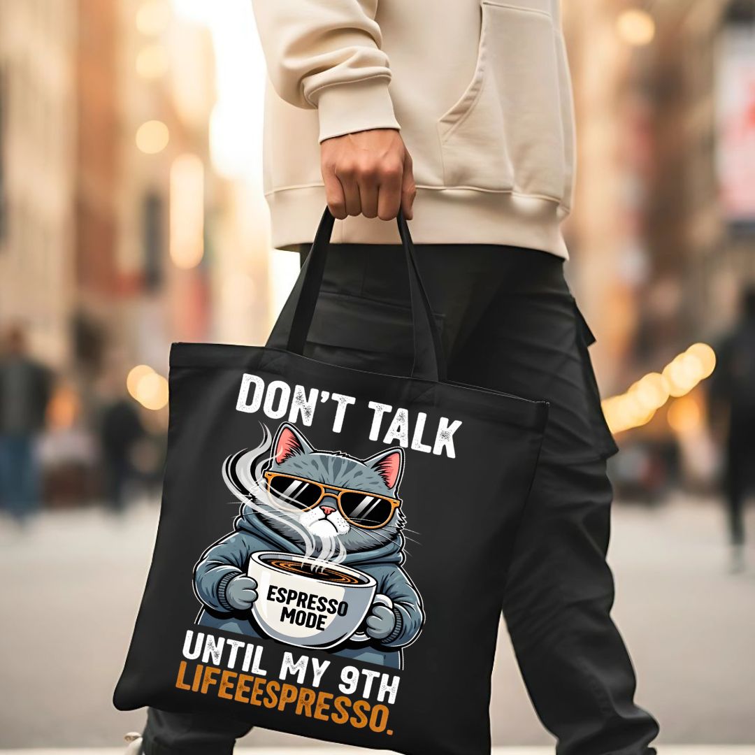 Don't Talk To Me Tote Bag with bold sarcastic text