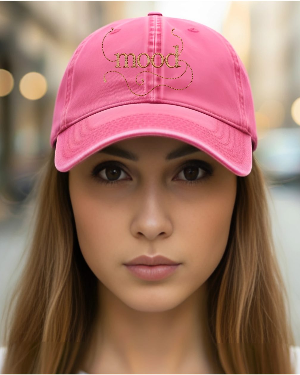 Embroidered Mood meme cap funny typography hat