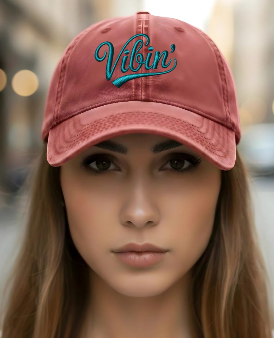 Funny embroidered vibin cap by Memez Store
