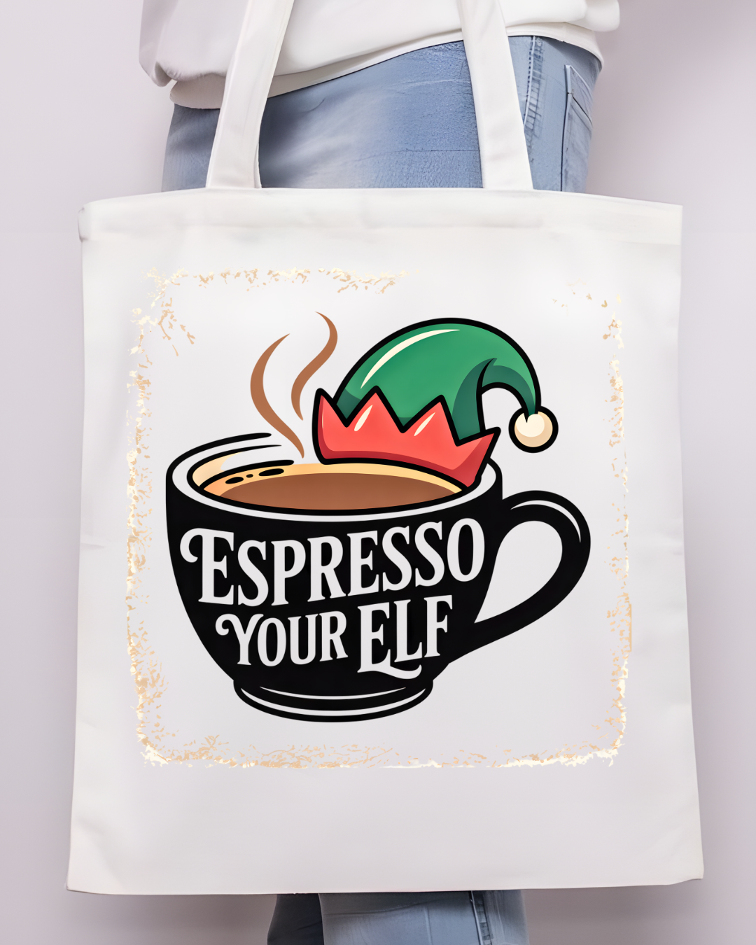 Espresso Yourself Funny Christmas Coffee Tote Bag
