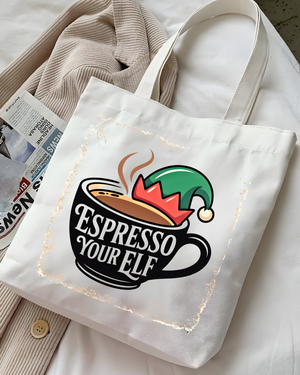Espresso Yourself Funny Christmas Coffee Tote Bag