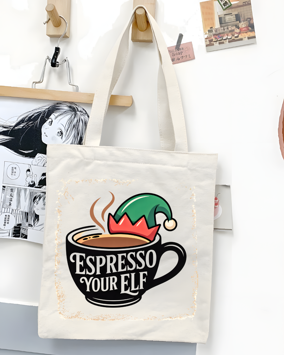 Espresso Yourself Funny Christmas Coffee Tote Bag
