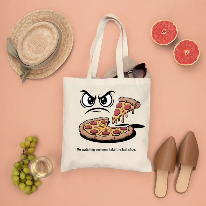 Eye On Pizza Funny Meme Tote Bag