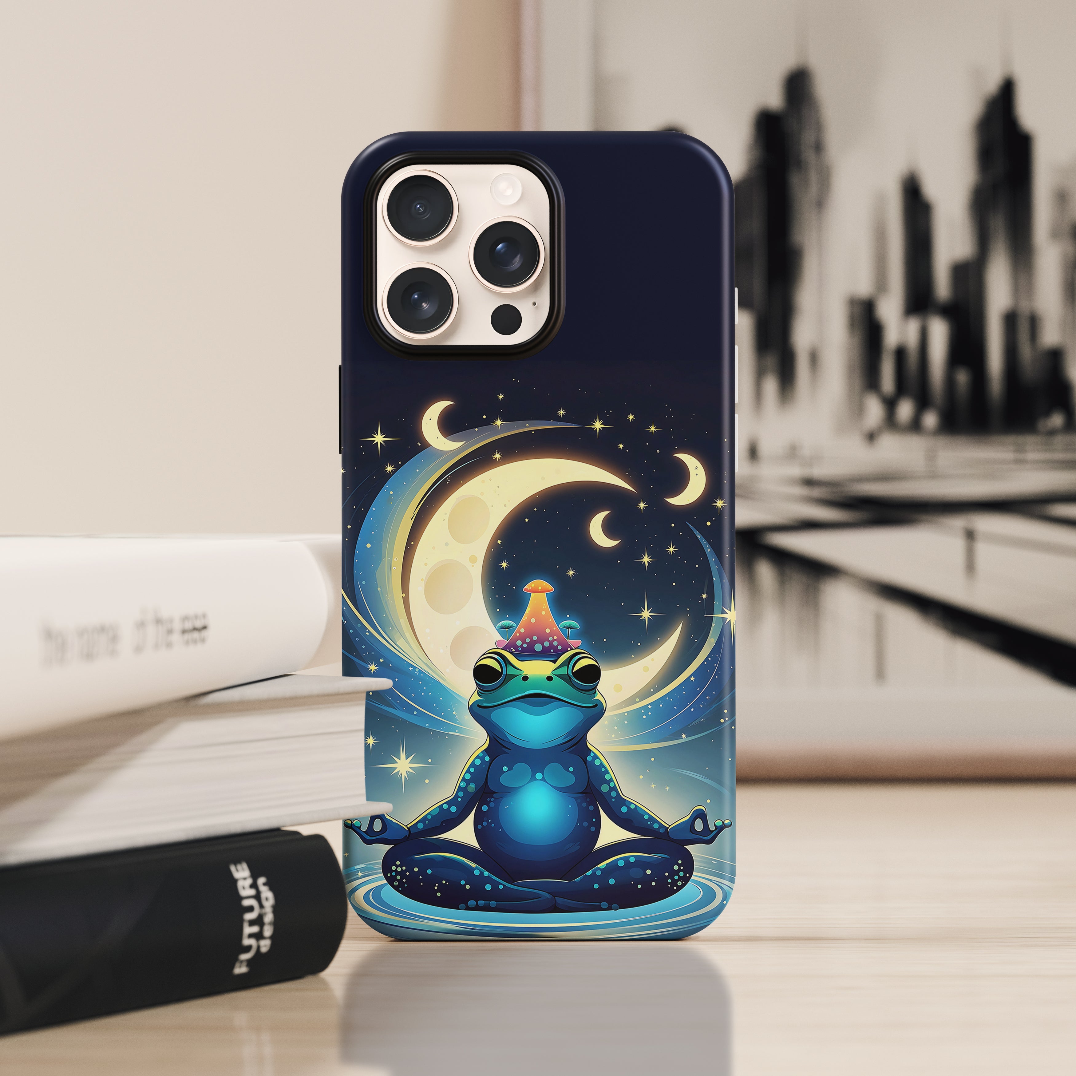 Frog Doing Yoga iPhone Case featuring a playful yoga‑posing frog graphic—made‑to‑order, durable phone protection by Memez Store