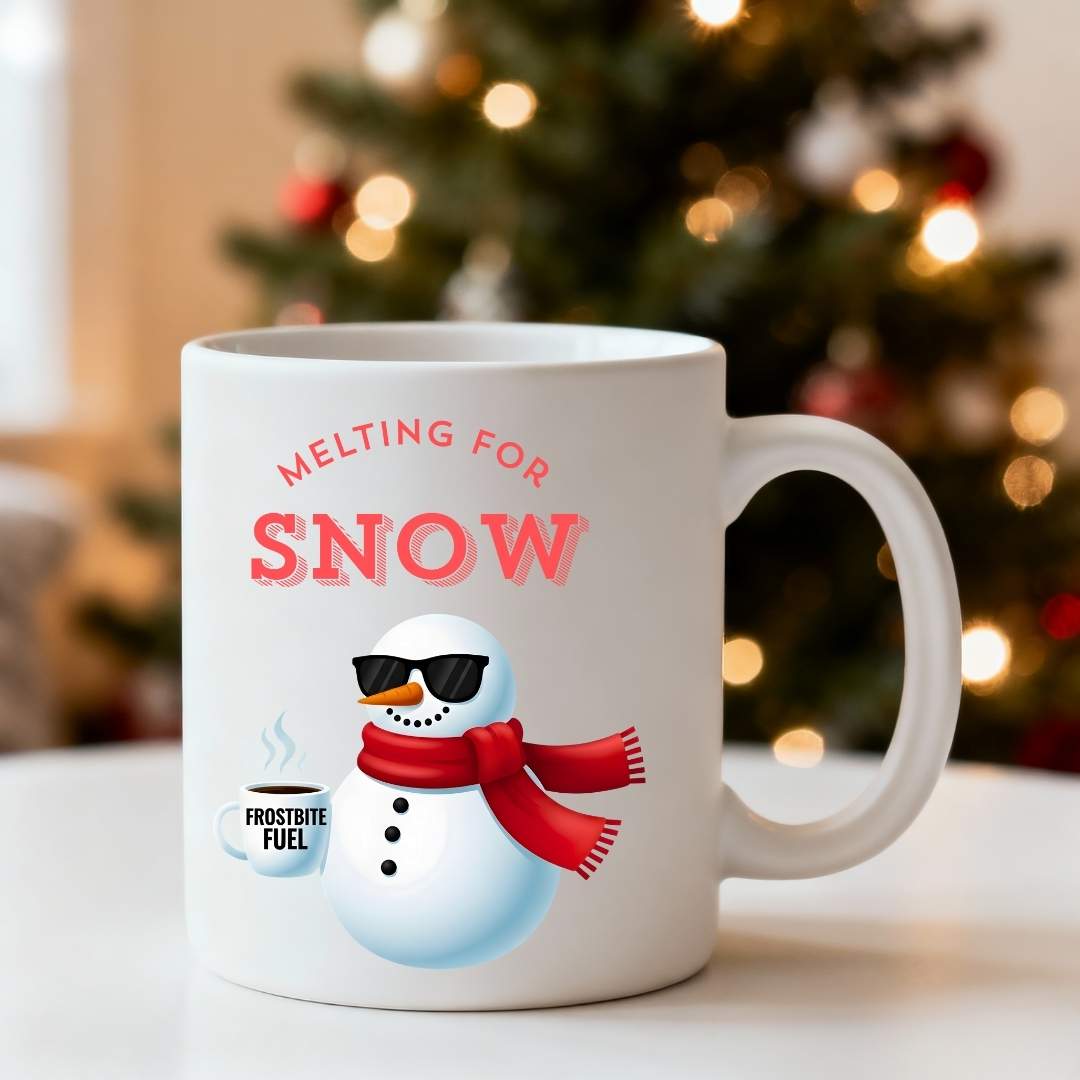 Frostbite Fuel Coffee Christmas Ceramic Mug – funny winter meme mug for coffee lovers by Memez.Store