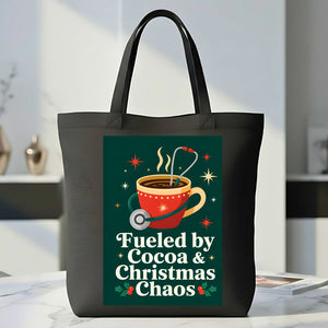 Fueled By Cocoa Funny Mom Tote Bag