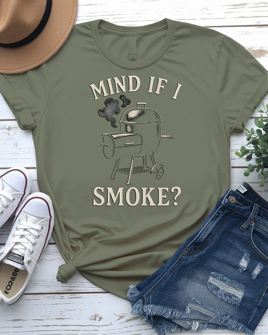 Funny BBQ “Mind If I Smoke” T-Shirt for Grill Masters – Memez Store