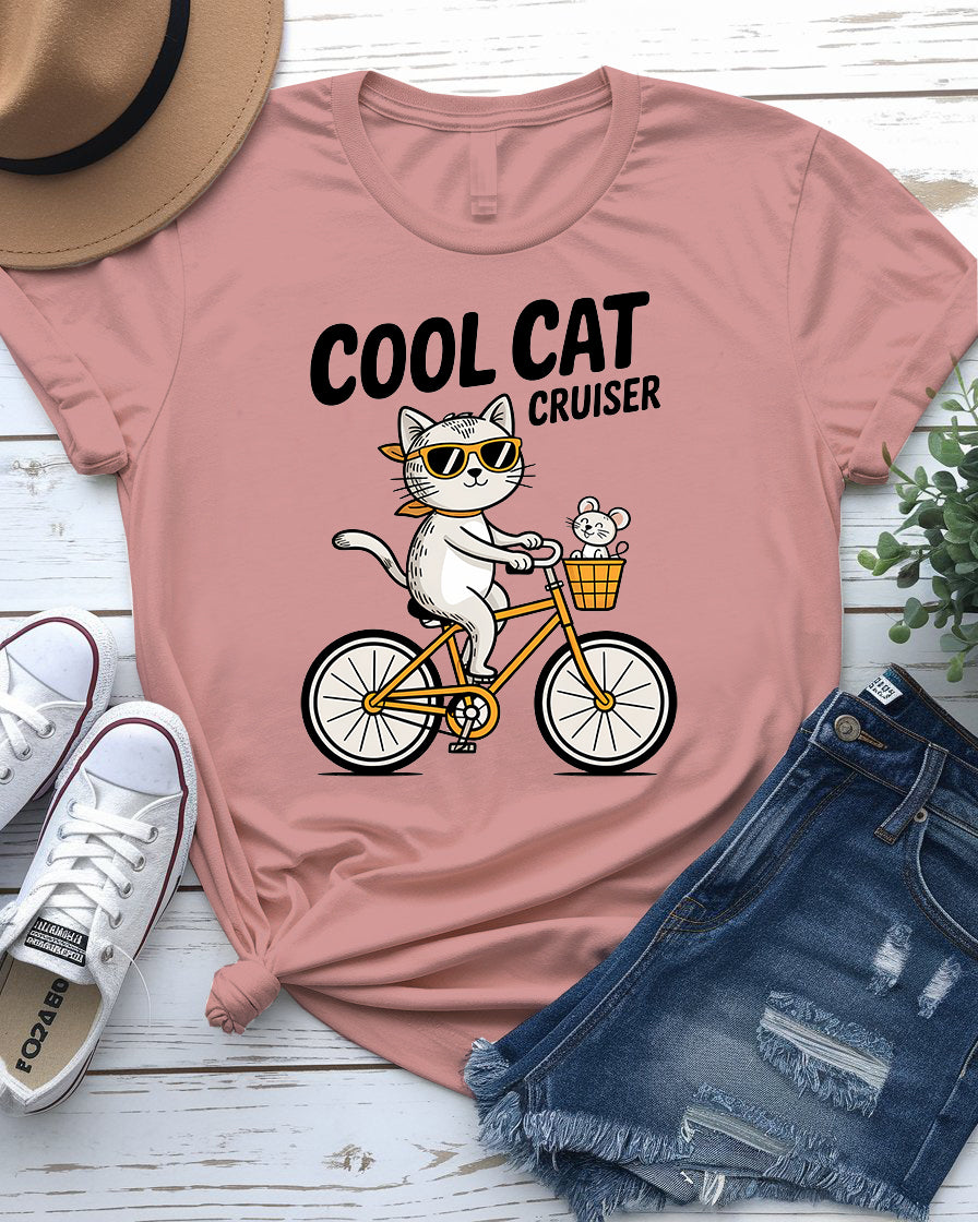 Funny Cat Cruiser Tee | Cool Cat Graphic Shirt – Memez Store