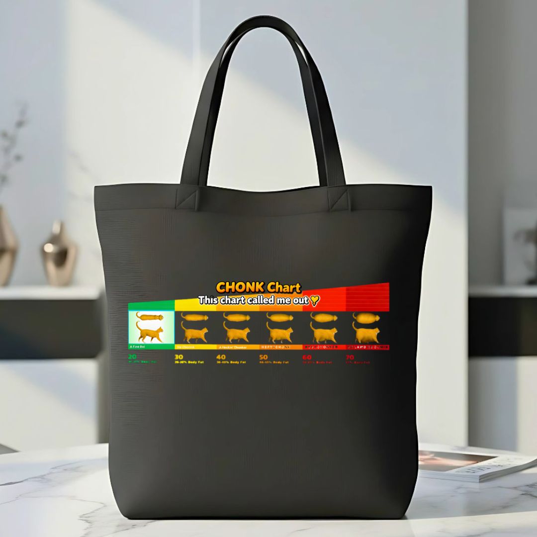Funny Cat Life Cycle Tote Bag - Sleep Eat Cuddle Design