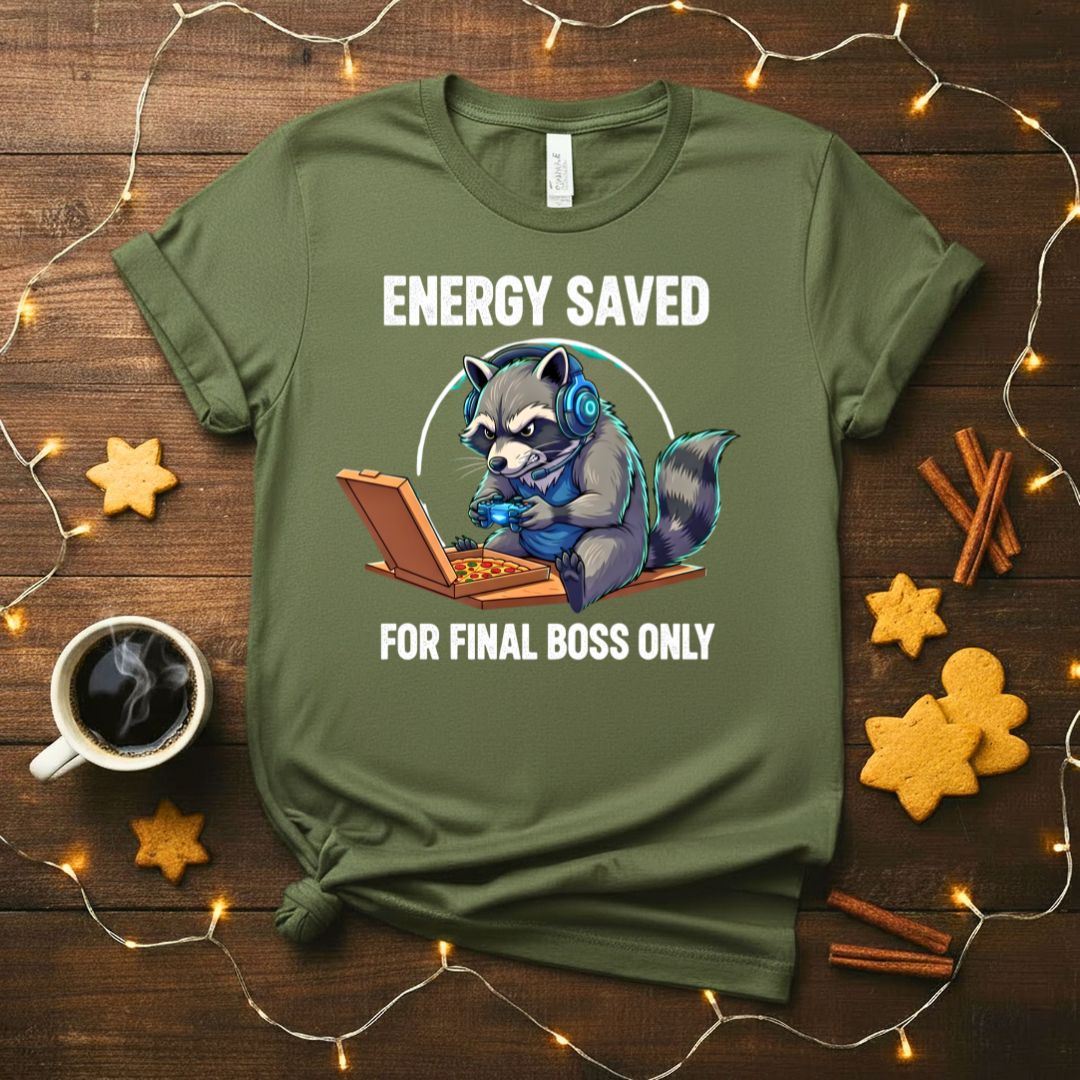 Funny Energy Saved Geek T-Shirt for introverts