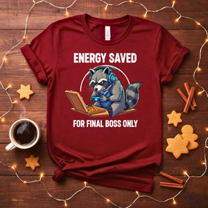 Funny Energy Saved Geek T-Shirt for introverts