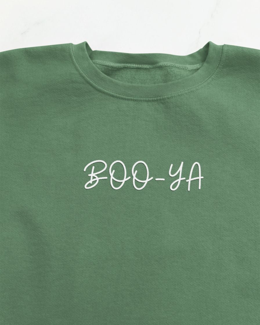 Funny Halloween Sweatshirt – Boo Ya Typographical Tee by Memez Store