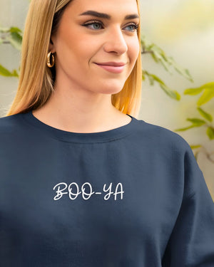 Funny Halloween Sweatshirt – Boo Ya Typographical Tee by Memez Store