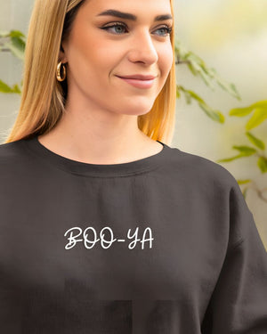 Funny Halloween Sweatshirt – Boo Ya Typographical Tee by Memez Store