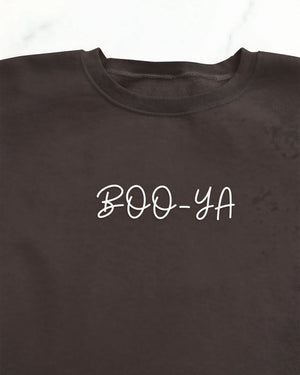 Funny Halloween Sweatshirt – Boo Ya Typographical Tee by Memez Store