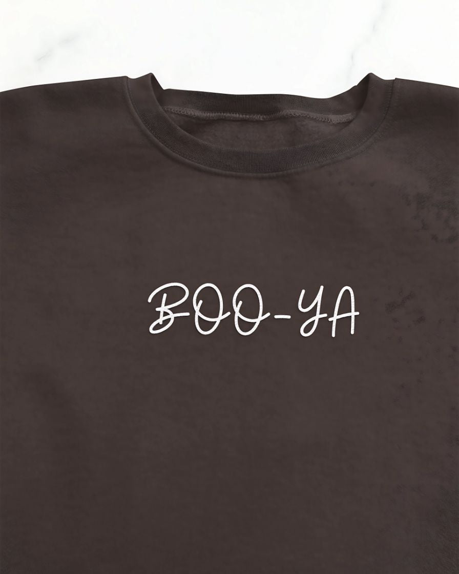 Funny Halloween Sweatshirt – Boo Ya Typographical Tee by Memez Store